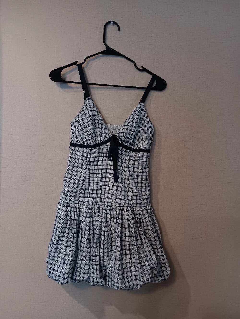 Hollister White Black Plaid Mini Dress Women  Sz S - Picture 3 of 6